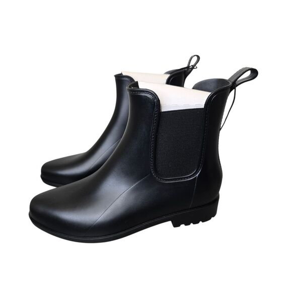 NWT A New Day Women's 9W Wide Chelsea Black Waterproof Ankle Rain Booties - Picture 1 of 12